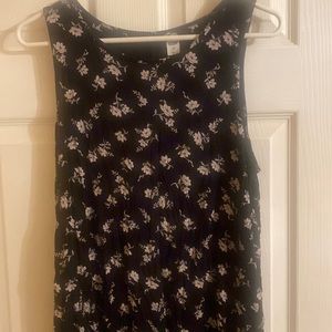 Black floral tanktop blouse